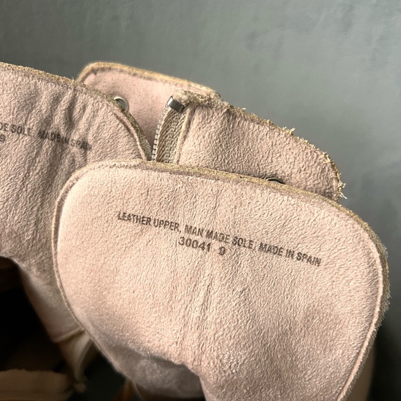 Bertuchi Leather Lace Up Combat Beige Tan Brown Boots Womens 40 9.5 - Picture 4 of 12